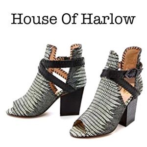 House Of Harlow 1960 Minnie Open Toe Heel Booties Size 40